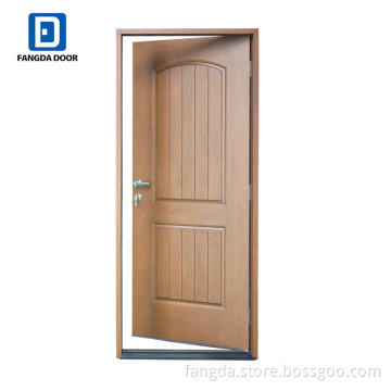 Oak/Mahogany Single entryflat lite 3 panel fiberglass door